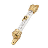 Gold Plated Mezuzah Door Talisman with Prayer Non Kosher Scroll Jerusalem 4,4"